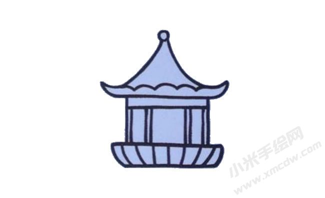 涼亭簡(jiǎn)筆畫(huà)繪制步驟03.jpg