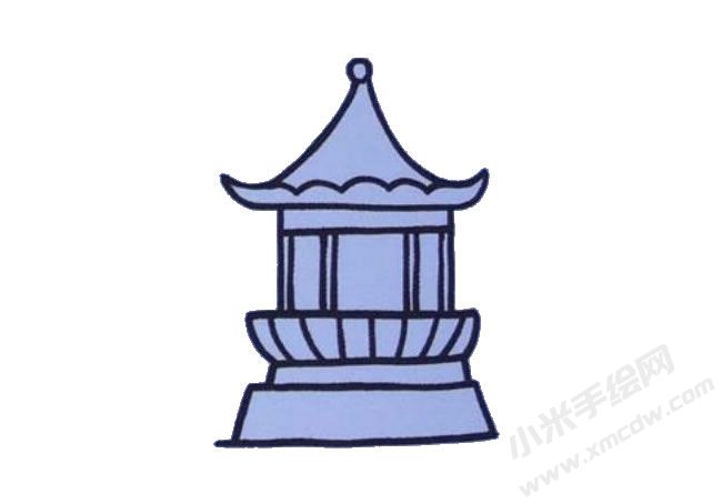涼亭簡(jiǎn)筆畫(huà)繪制步驟04.jpg