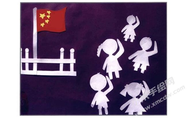 升國旗少兒美術(shù)趣味創(chuàng)意步驟04.jpg