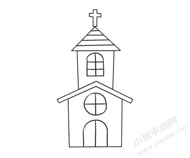 教堂簡(jiǎn)筆畫繪制步驟09.jpg