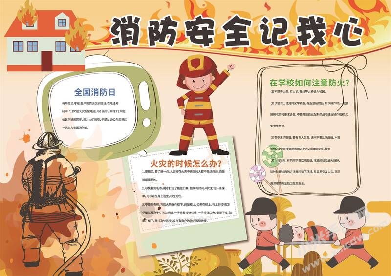 消防安全記我心手抄報(bào)模板有字版.jpg