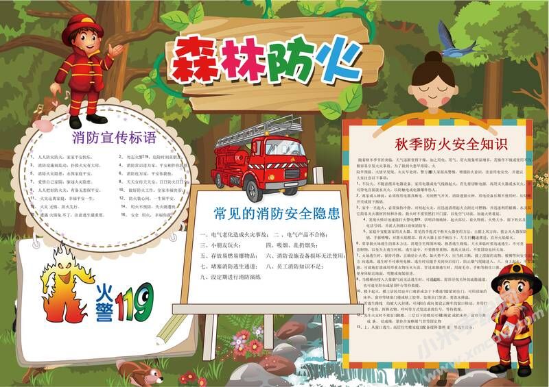 森林防火手抄報模板.jpeg