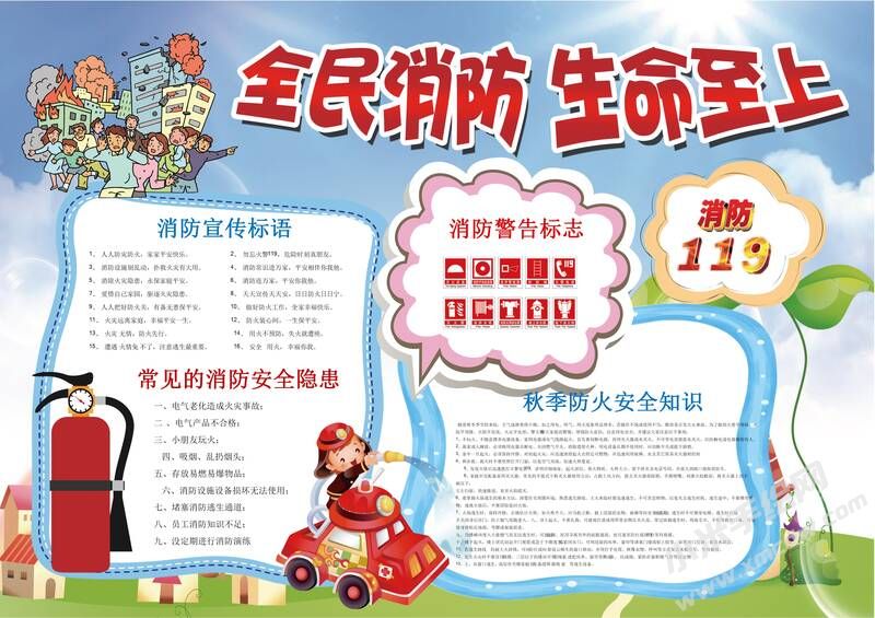 全民消防生命至上手抄報模板.jpeg