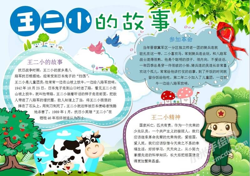 王小二的故事手抄報模板01.JPG