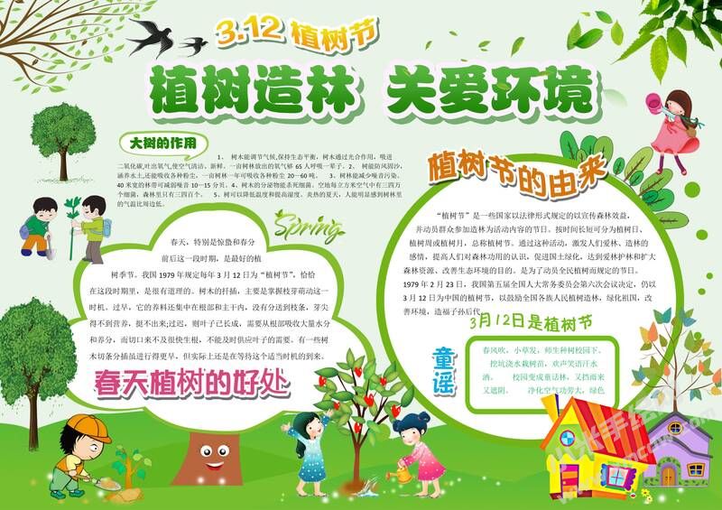 植樹造林手抄報模板01.jpeg