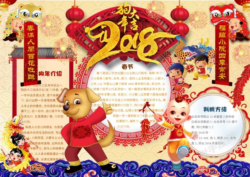 2018狗年大吉手抄報(bào)內(nèi)容模板01.jpeg