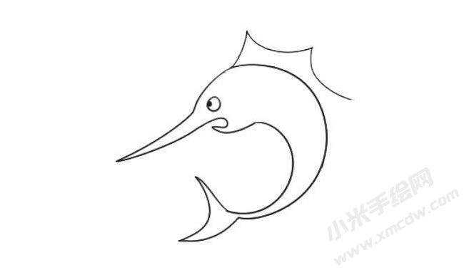 劍魚簡(jiǎn)筆畫法步驟06.jpg
