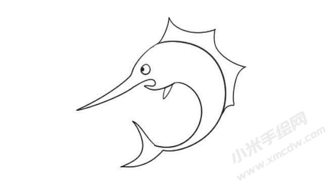 劍魚簡(jiǎn)筆畫法步驟08.jpg