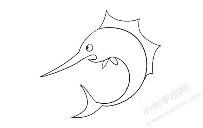 劍魚簡(jiǎn)筆畫法步驟09.jpg