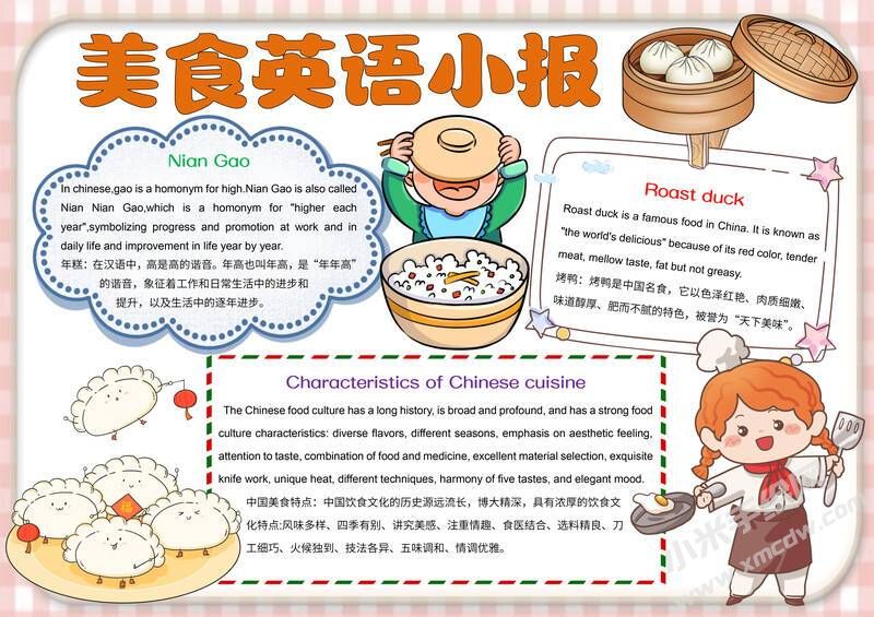 美食英語小報手抄報模板04.jpg