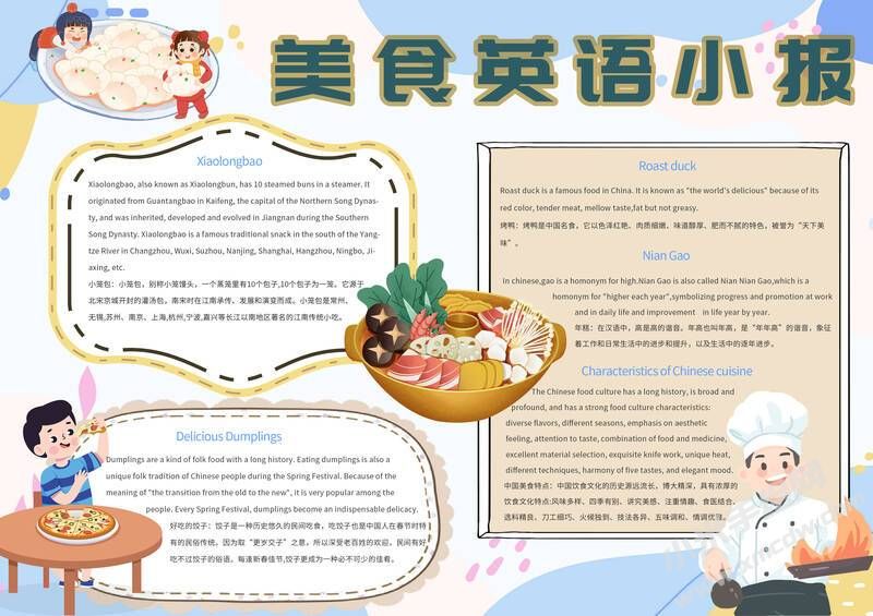 美食英語小報手抄報模板03.jpg