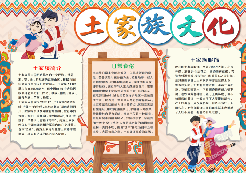 土家族文化手抄報(bào)模板.png