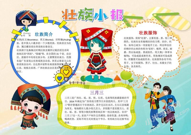 壯族小報手抄報模板01.jpg