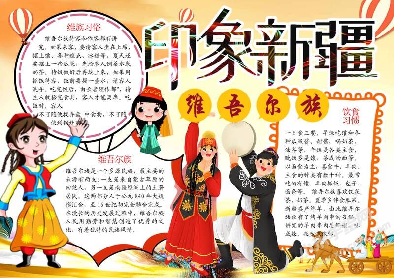 印象新疆手抄報模板有字版.jpg