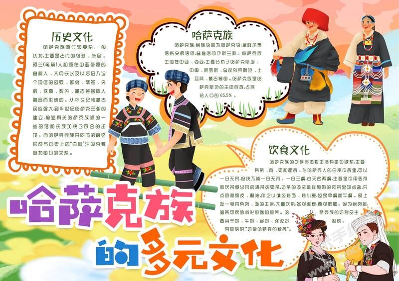 哈斯克族文化手抄報模板有字版.jpeg