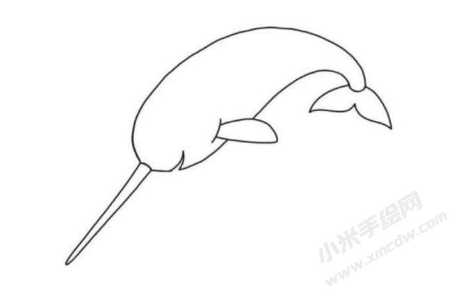 獨角鯨簡筆畫分步繪制圖示04.jpg