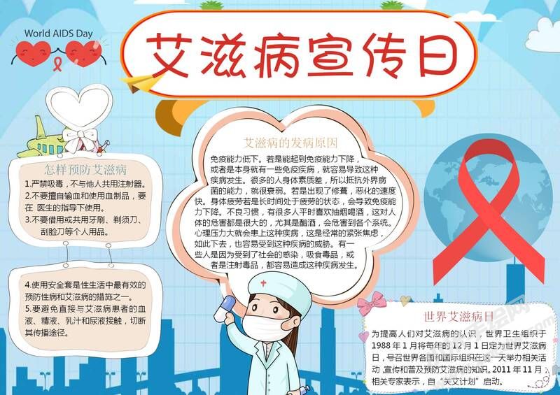 艾滋病宣傳日手抄報(bào)內(nèi)容模板.jpg