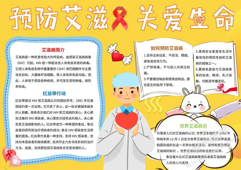 預(yù)防艾滋關(guān)愛生命手抄報(bào)模板有字版.jpg