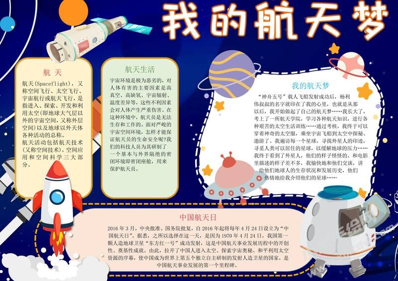 我的航天夢手抄報內容模板彩色有字（第三版）.jpg