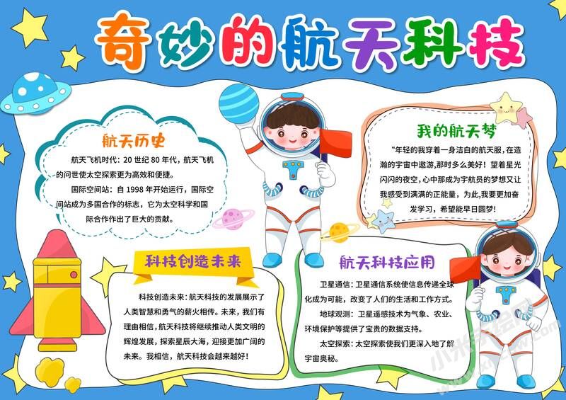 奇妙的航天科技手抄報(bào)模板有字版.jpg