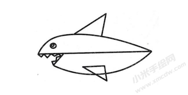 簡(jiǎn)筆畫鯊魚畫法步驟圖示04.jpg