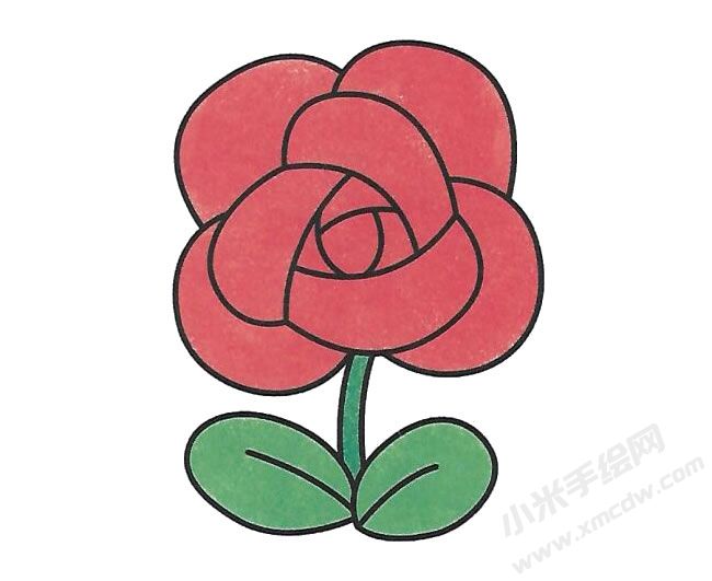 簡筆畫玫瑰花畫法步驟圖示04.jpg
