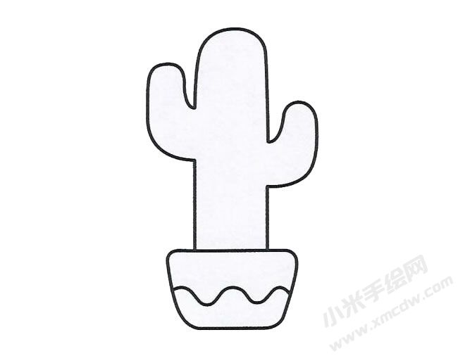 簡(jiǎn)筆畫仙人掌畫法步驟圖示02.jpg