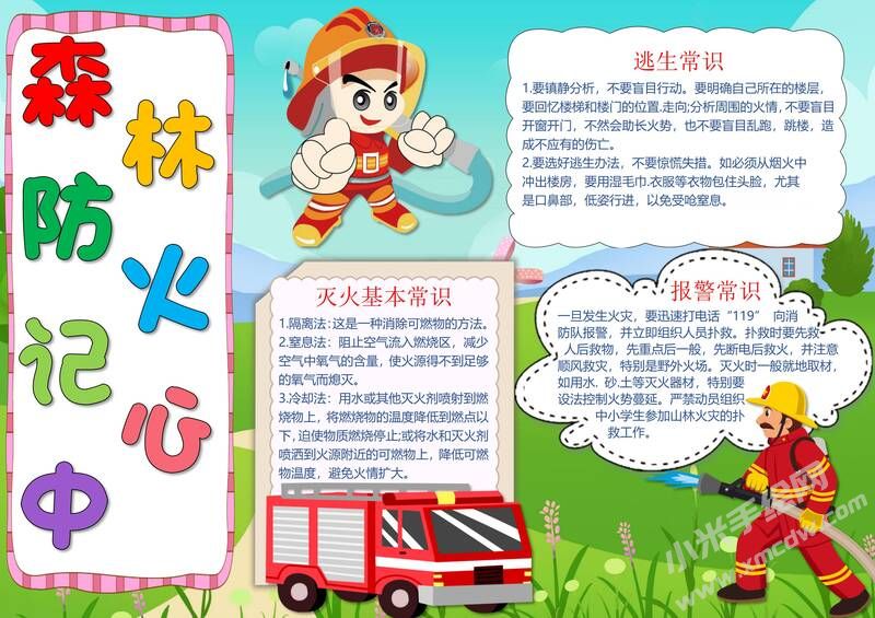 森林防火記心中手抄報(bào)模板有字版.jpg