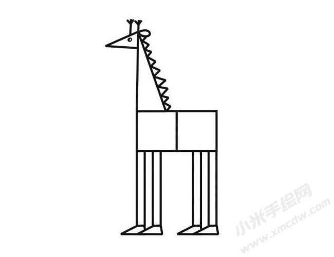 用圖形分步繪制長(zhǎng)頸鹿簡(jiǎn)筆畫(huà)圖示05.jpg