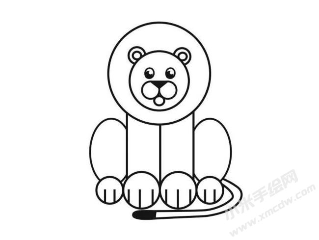 用圖形分步繪制獅子簡筆畫圖示06.jpg