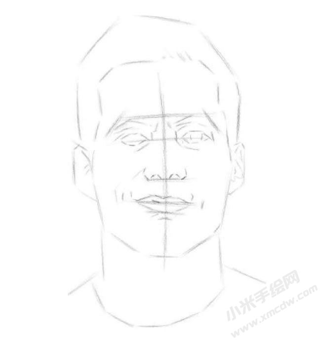 外國(guó)帥哥素描畫法步驟圖示03.jpg