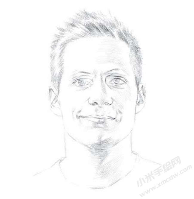 外國(guó)帥哥素描畫法步驟圖示05.jpg