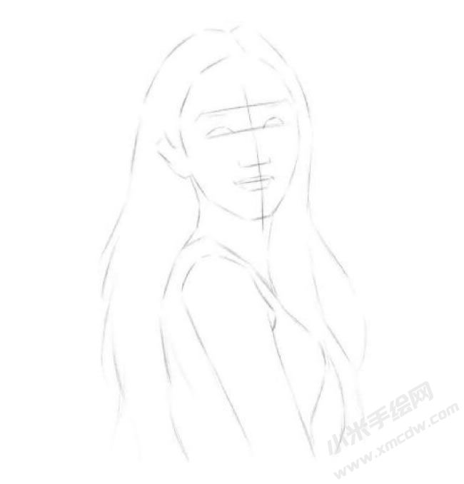 優(yōu)雅的美女素描畫(huà)法步驟圖示02.jpg
