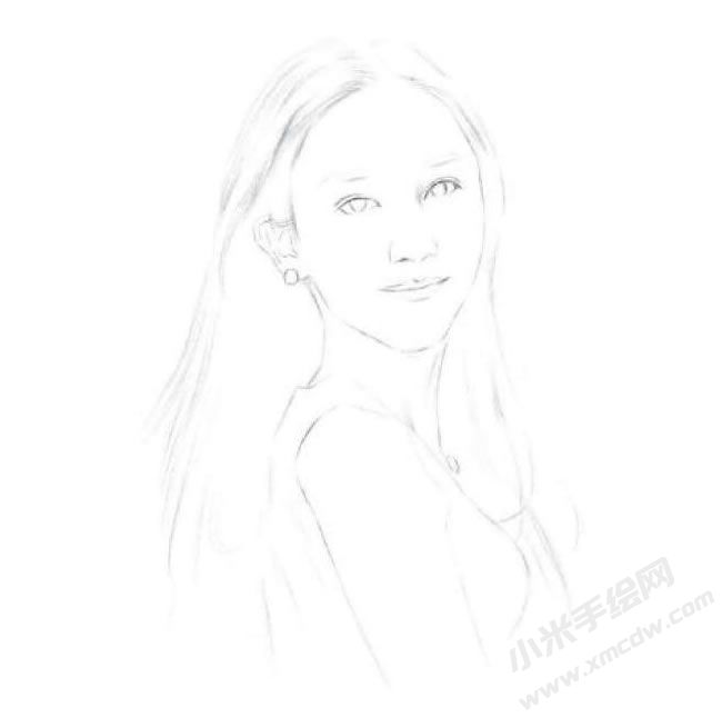 優(yōu)雅的美女素描畫(huà)法步驟圖示03.jpg