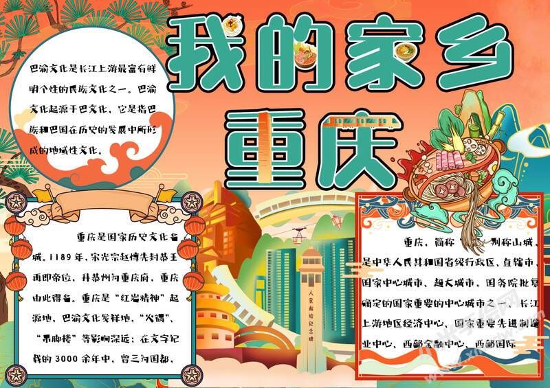 我的家鄉(xiāng)重慶手抄報模板有字版.jpg