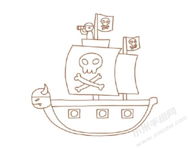 海盜船幼兒簡筆畫分步畫法圖示05.jpg