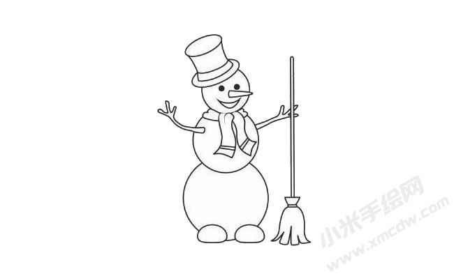 簡筆畫雪人畫法步驟圖示05.jpg
