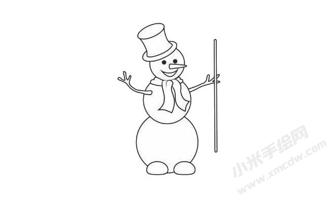 簡筆畫雪人畫法步驟圖示04.jpg
