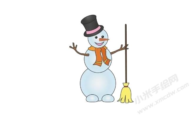 簡筆畫雪人畫法步驟圖示06.jpg