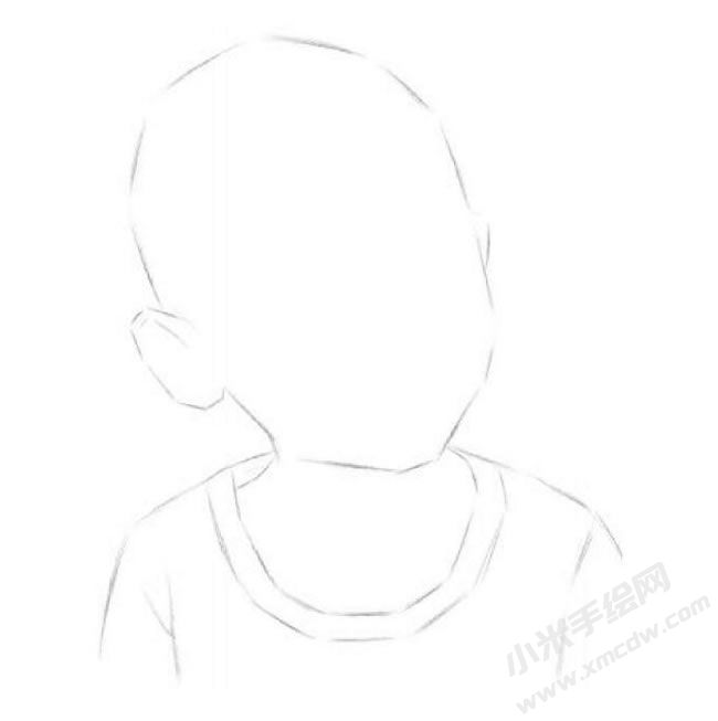 快樂的小男孩素描畫法步驟圖示01.jpg
