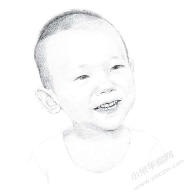 快樂的小男孩素描畫法步驟圖示03.jpg