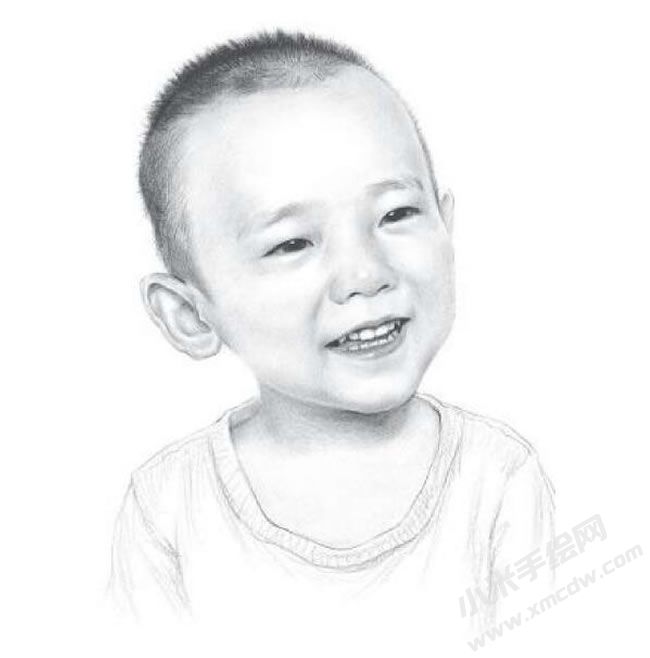快樂的小男孩素描畫法步驟圖示06.jpg