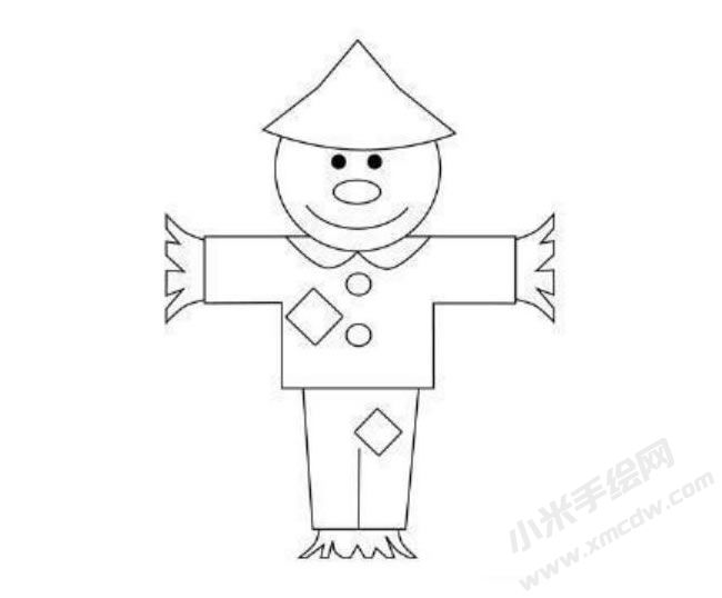 稻草人簡筆畫分步繪制圖示05.jpg