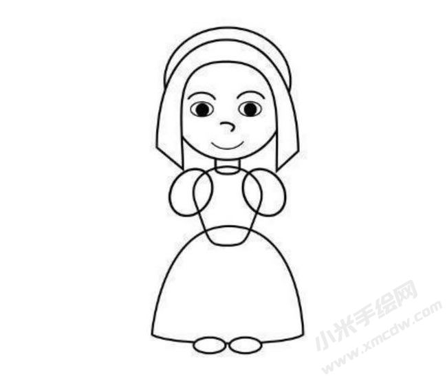 朝圣女孩簡(jiǎn)筆畫(huà)分步繪制圖示03.jpg