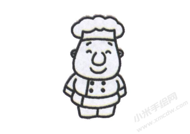 簡(jiǎn)筆畫廚師分步畫法圖示04.jpg