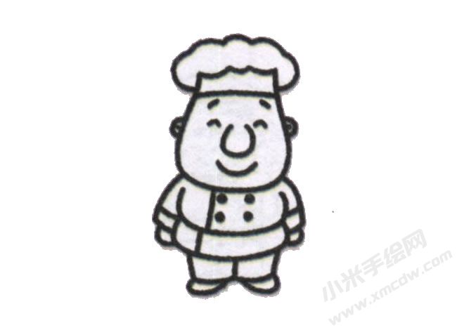 簡(jiǎn)筆畫廚師分步畫法圖示05.jpg