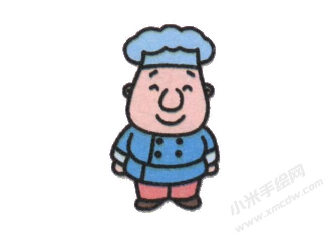 簡(jiǎn)筆畫廚師分步畫法圖示06.jpg