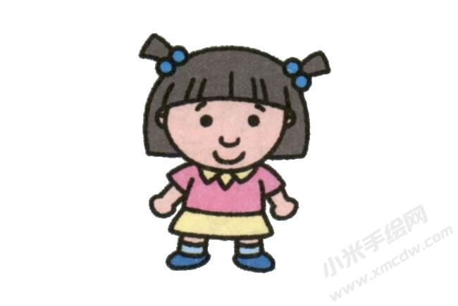 簡筆畫女孩畫法步驟圖示06.jpg