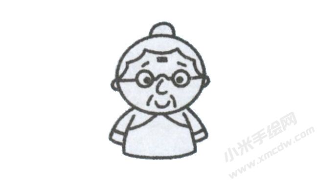 簡(jiǎn)筆畫奶奶畫法步驟圖示02.jpg