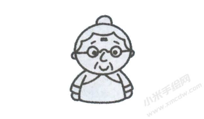 簡(jiǎn)筆畫奶奶畫法步驟圖示03.jpg